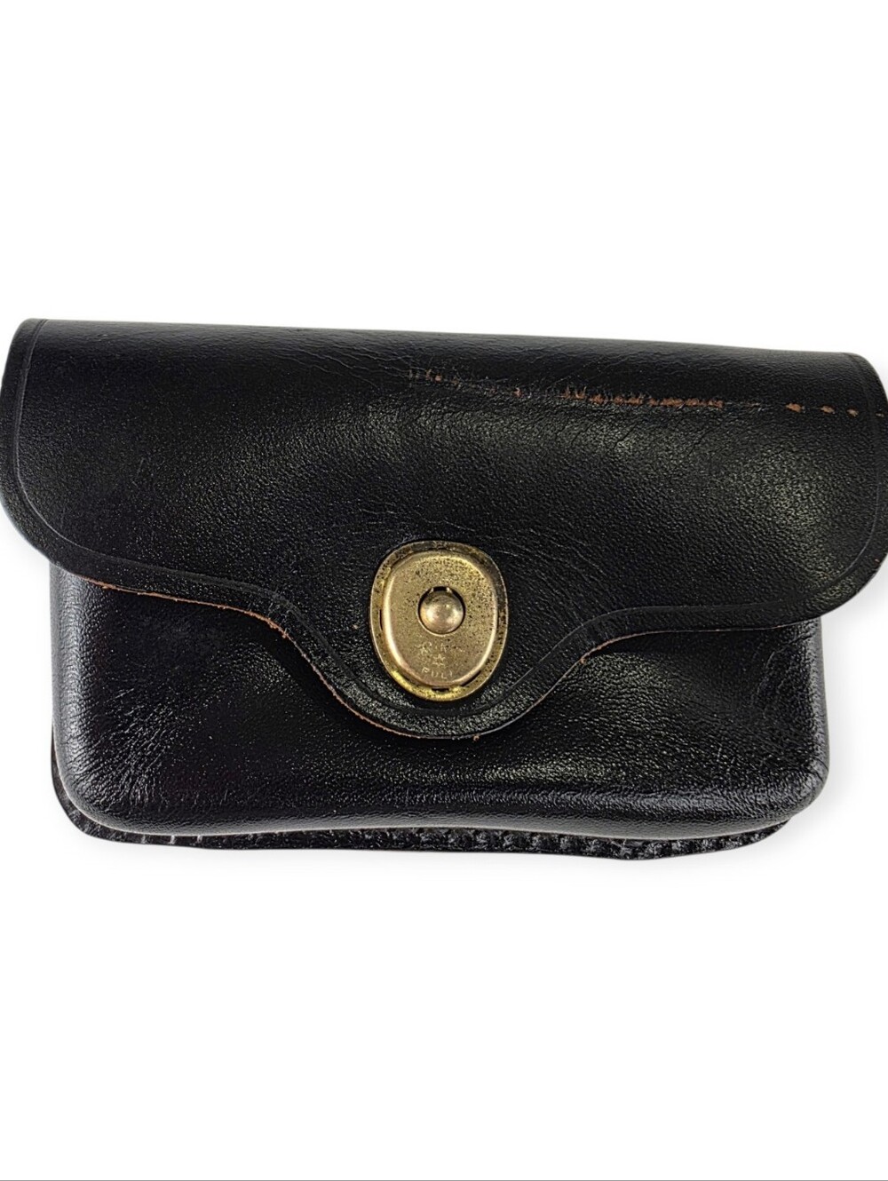 Vintage Lite Industries Inc 1961 U.S. Military Issued Black Leather Pouch